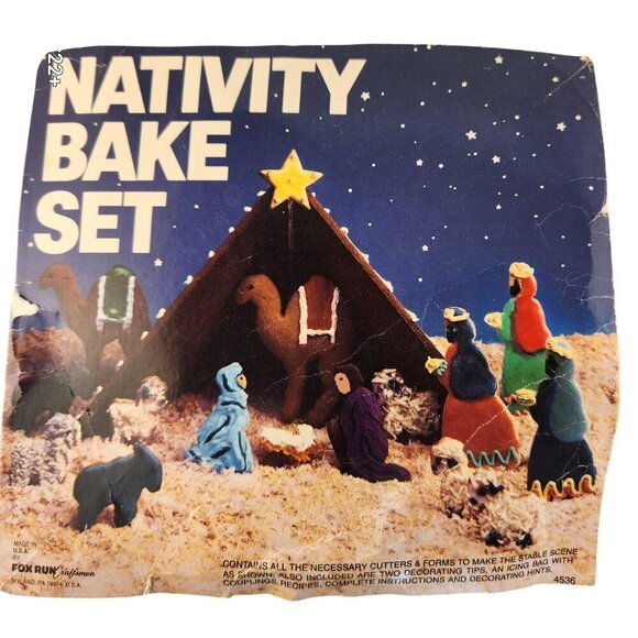Fox Run Nativity Bake Set With Holiday-Themed Cookie Cutters & Recipes - Picture 1 of 11